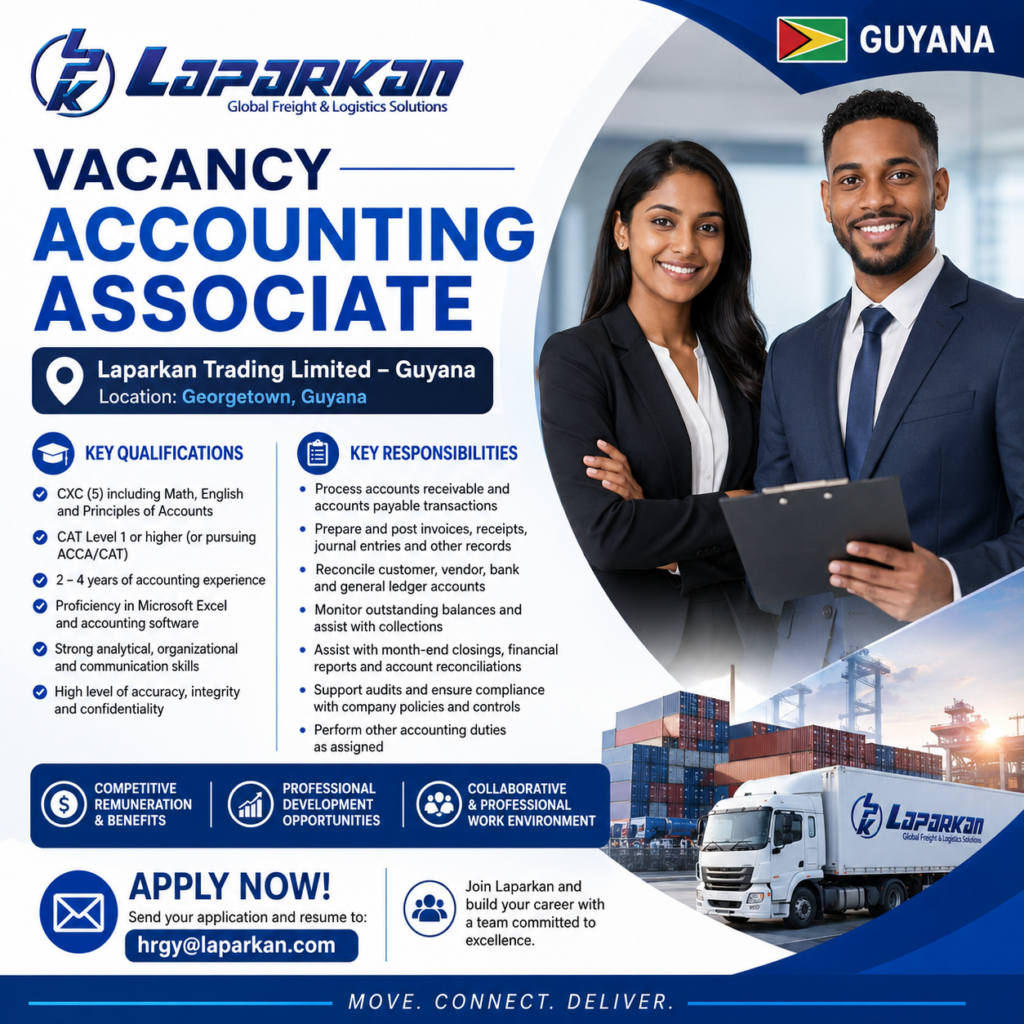 Accounting Associate – Georgetown – Guyana
